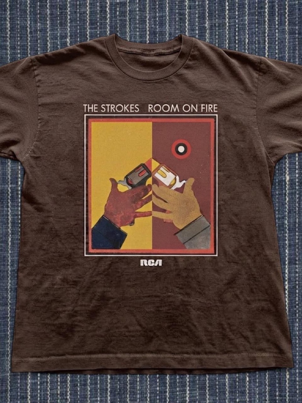 Gildan Brown The Strokes "Room On Fire" Graphic Tee